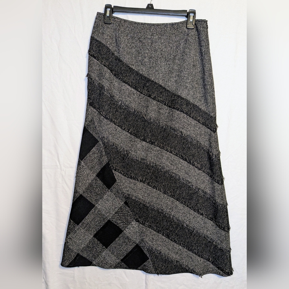 Tribal Asymmetrical Skirt in Black and Gray